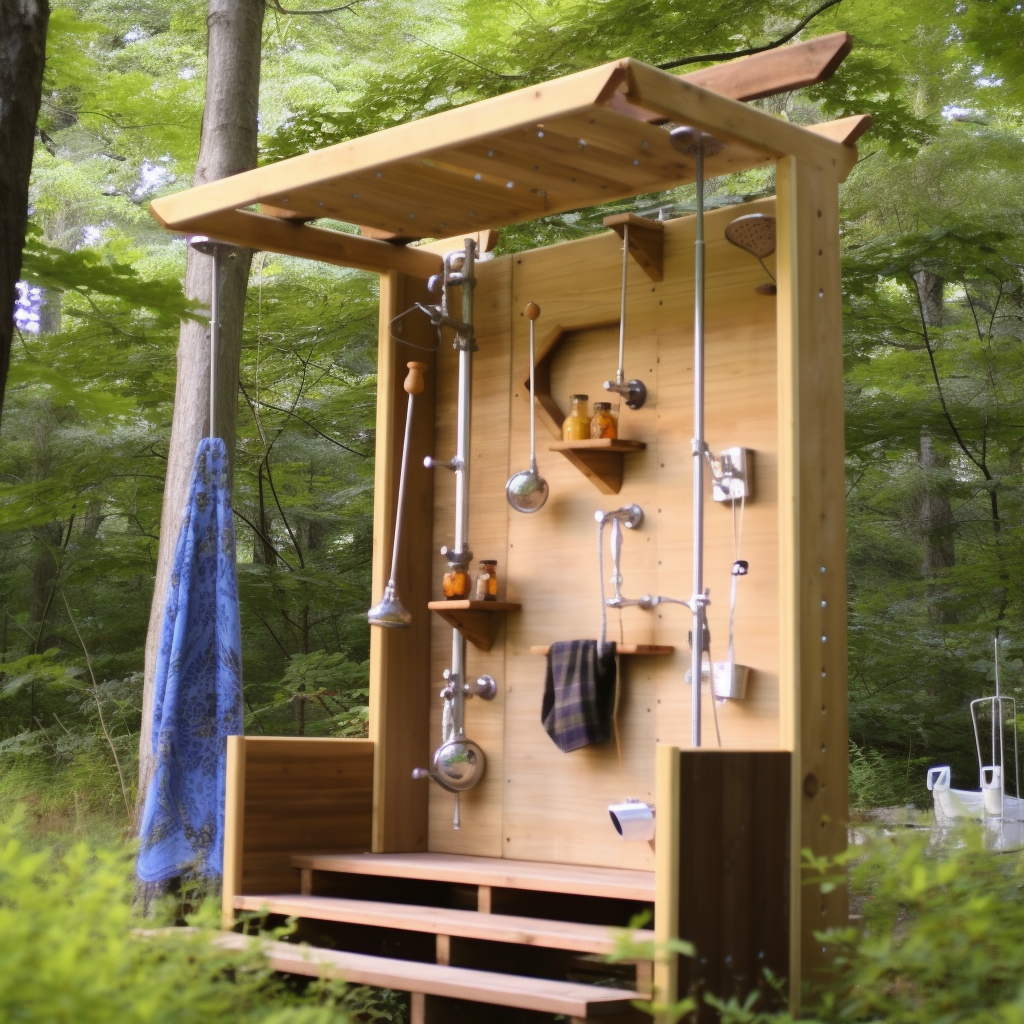 Build your own outdoor shower for camping